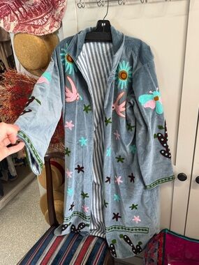 Suzani- Embroidered Floral Blue Women’s Coat